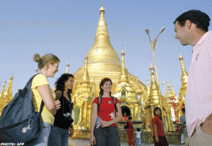 Tourists in Burma